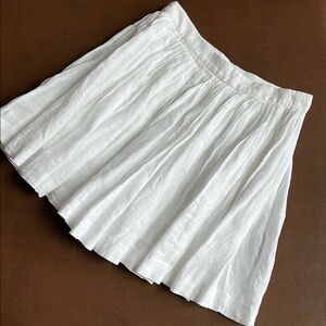 J Crew 100% Linen Pleated Mini Skirt NWT